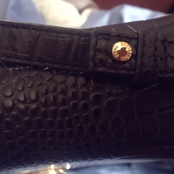 Paul Costelloe Navy Croc-Embossed Crossbody Bag - Picture 3 of 3